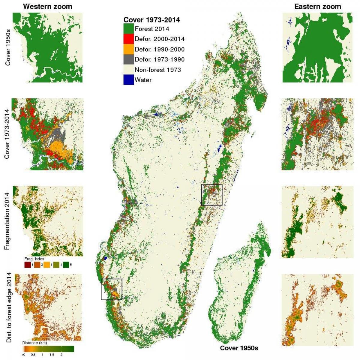 žemėlapis miškų kirtimo Madagaskaras