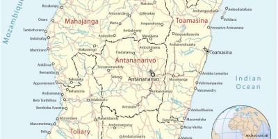Žemėlapis Madagaskaro oro uostai