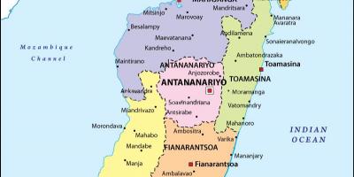 Žemėlapis politinį žemėlapį Madagaskaras