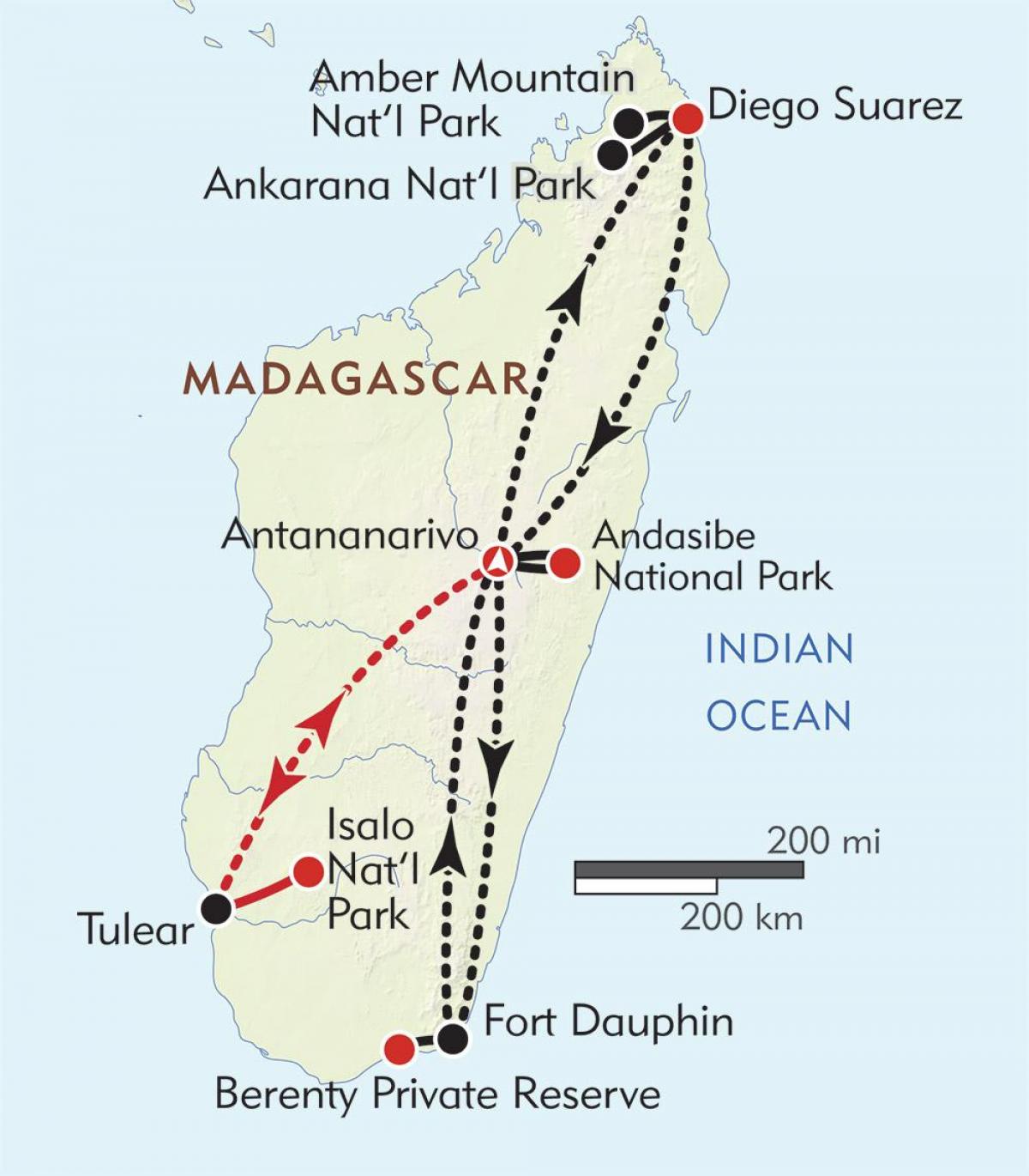 antananaryvo Madagaskaras žemėlapyje
