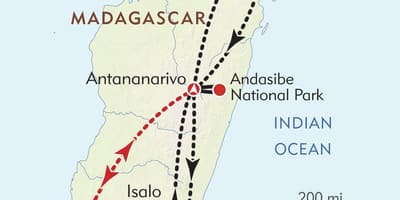 Antananaryvo Madagaskaras žemėlapyje