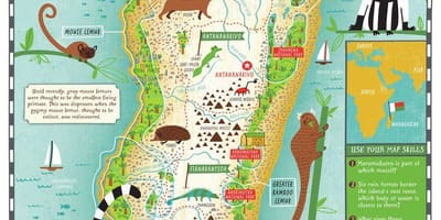Žemėlapis Madagaskaras žemėlapis vaikams