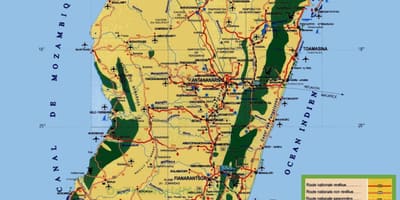 Madagaskaras lankytinų vietų žemėlapis