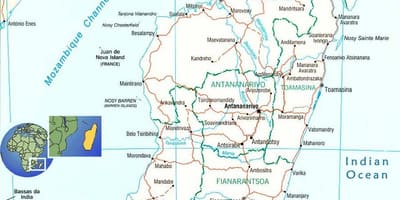 Žemėlapis Madagaskaras upės
