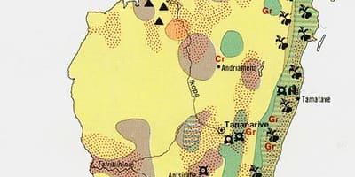 Žemėlapis Madagaskaro gamtos išteklius