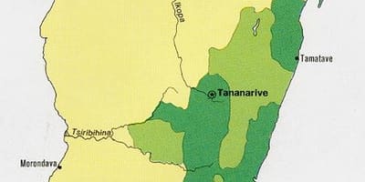 Madagaskaro gyventojų tankumo žemėlapis